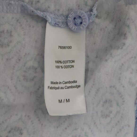 Jane & Bleecker Womens Sz M Blue 2-Piece Cotton Matching Sleepwear Pajama Set - Picture 16 of 16